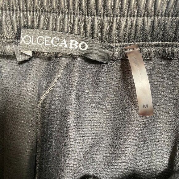 Dolce‎ Cabo Faux Leather Jogger Pants Womens Medium Black Pull On High Rise - Picture 7 of 11